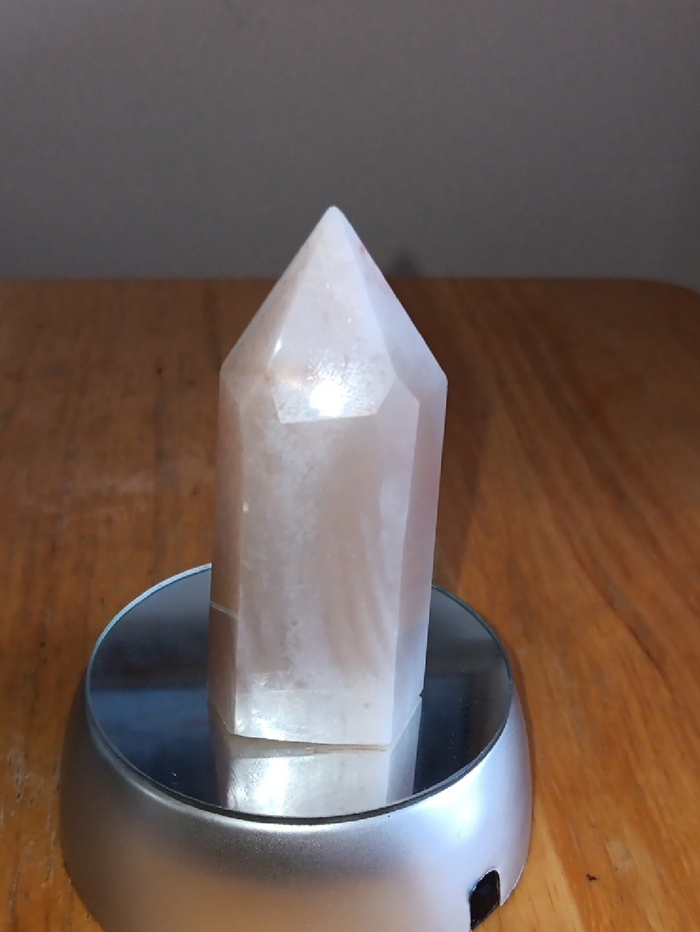 Polished Rose Quartz Point Crystal Sculpture - Soft Pink Accent